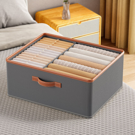 Foldable Clothes Organizer Storage Box With Divider