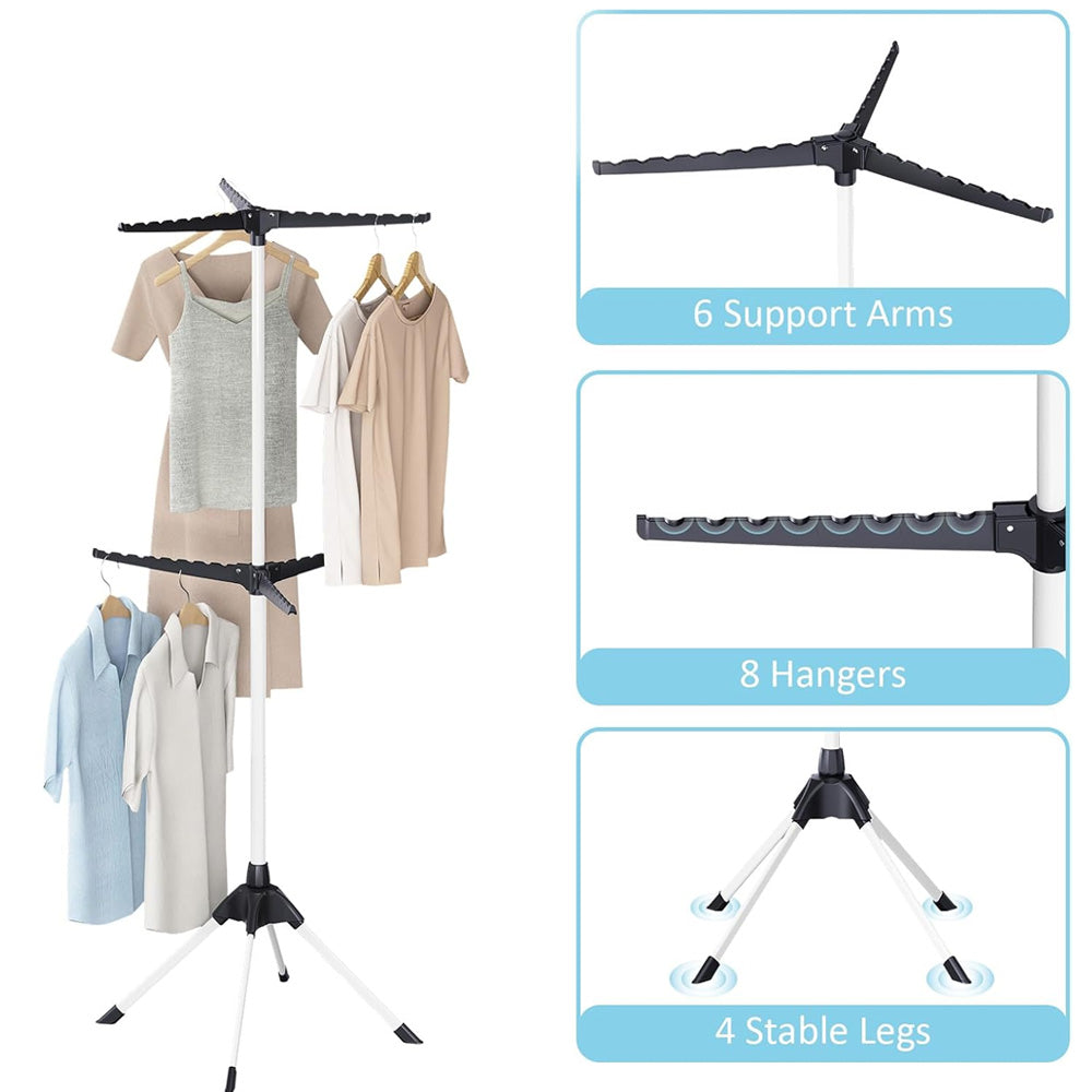 Folding Clothes Drying Rack Rackspace 2 Tier Folding Clothes Drying Rack – Homazing