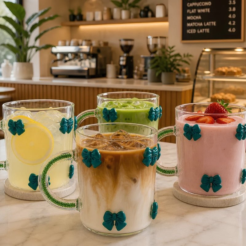 Cute Bow Design Glass Cup - Homazing