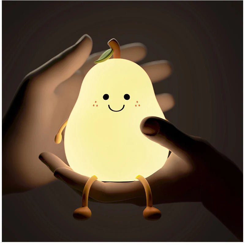 Cute Pear Shape Silicone Table Lamp Rechargeable & Touchable - Homazing