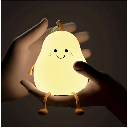 Cute Pear Shape Silicone Table Lamp Rechargeable & Touchable - Homazing