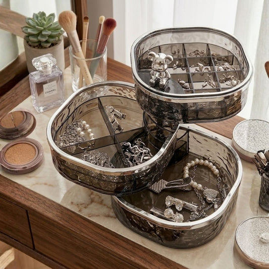 Multi Layer Rotating Jewellery Storage Box Acrylic Organizer Stand