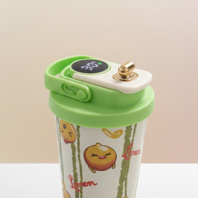Digital Display Thermal Mug 600ML Cartoon Lily - Homazing