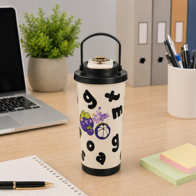 Digital Display Thermal Mug 600ML Cartoon Lily - Homazing