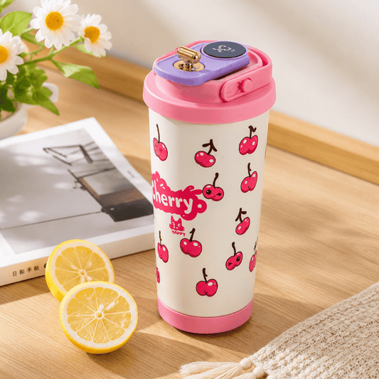 Digital Display Thermal Mug 600ML Cartoon Lily - Homazing