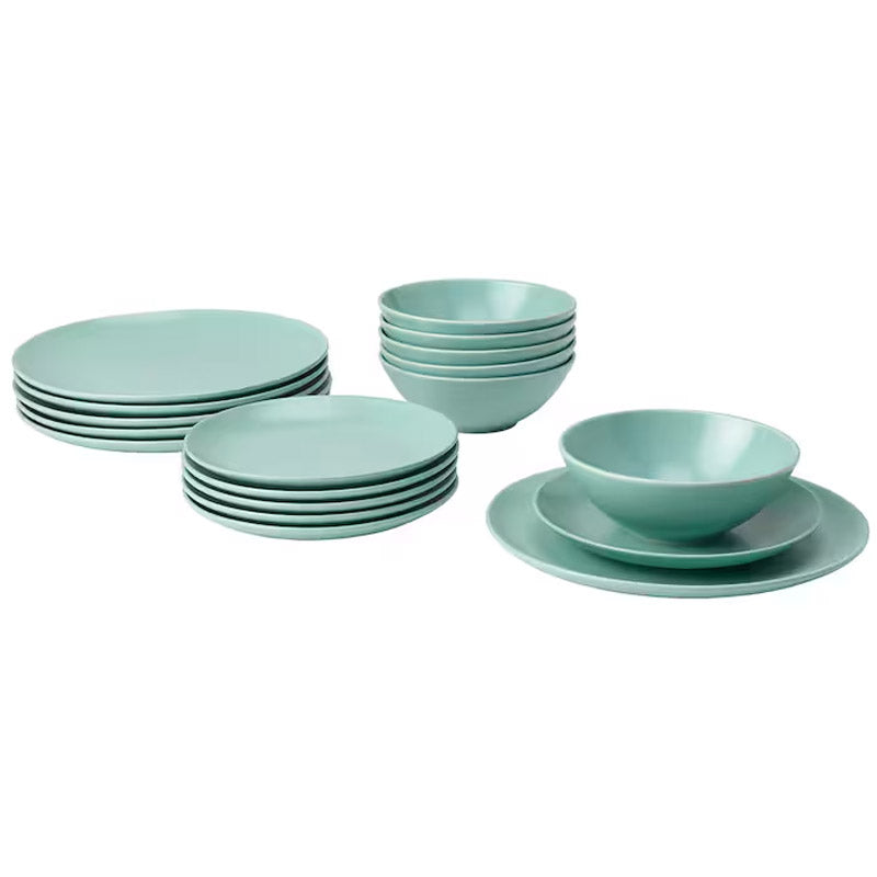 Ikea Plates Price FÄRGKLAR 18-piece Service, Matt Light Grey IKEA