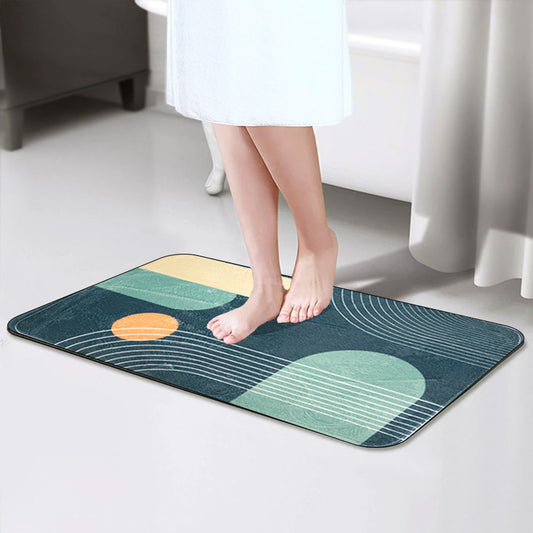 Foam Bath Mat Absorbent Non-Slip Modern Design
