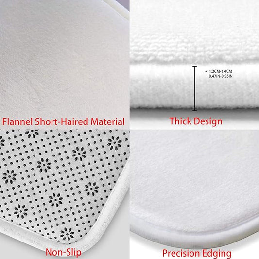 Foam Bath Mat Absorbent Non-Slip Bohemian Geometric Design