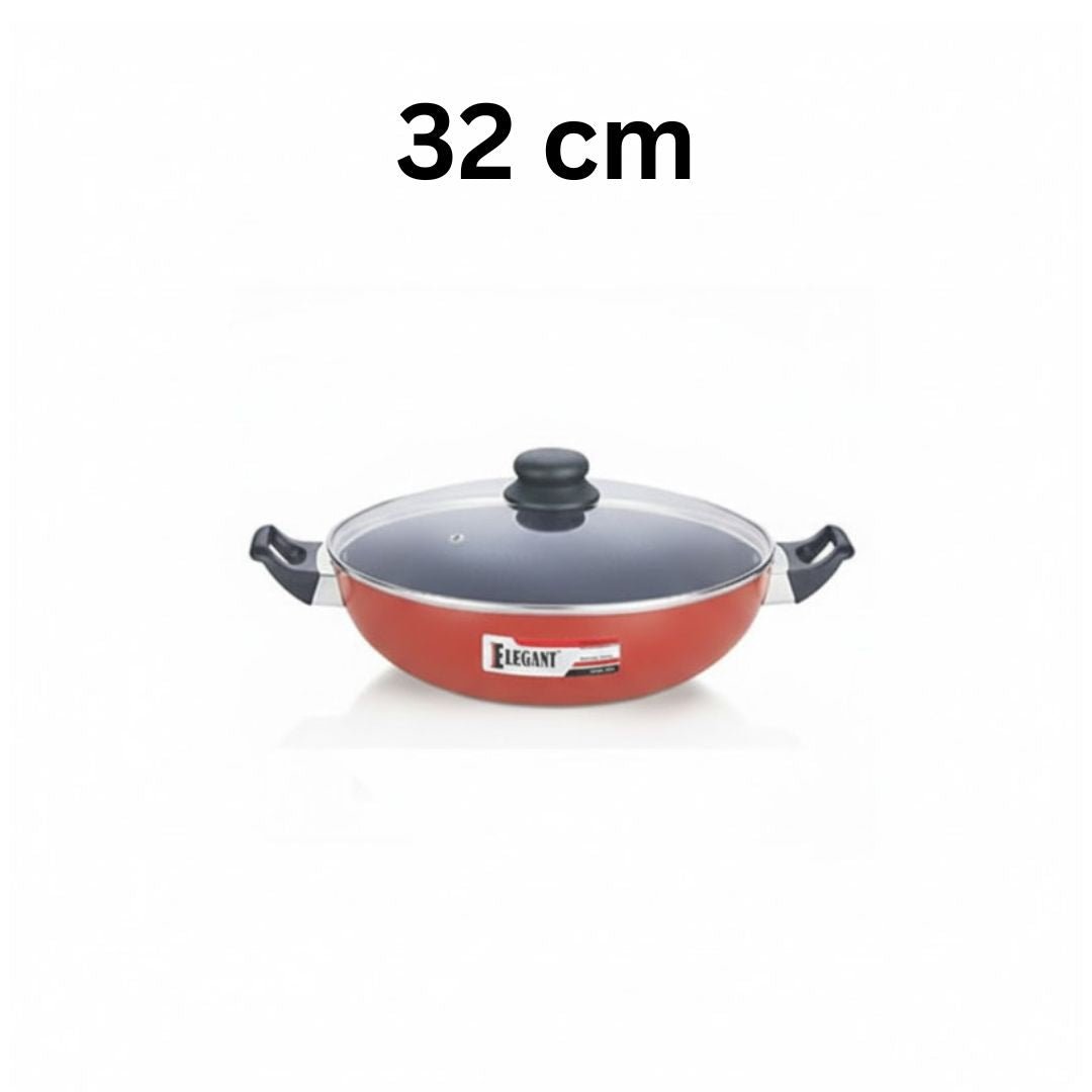 Elegant Prima Wok/Karahi with Glass Lid - Homazing