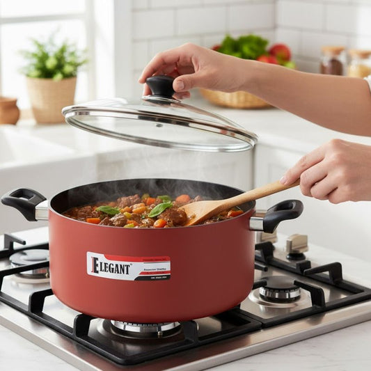 Elegant Servo Non Stick Casserole Pot With Lid - Homazing