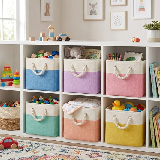 Fabric Collapsible Storage Basket with Handles - Homazing