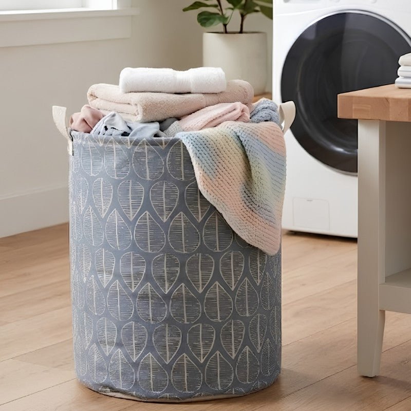 Foldable Laundry Basket Blue Leaf - Homazing