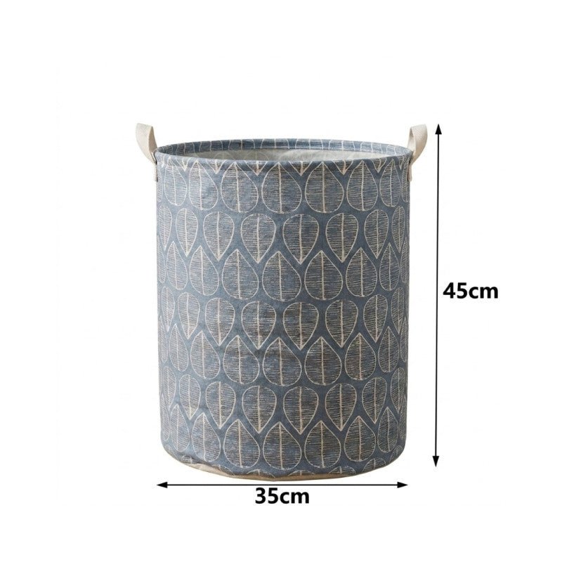 Foldable Laundry Basket Blue Leaf - Homazing