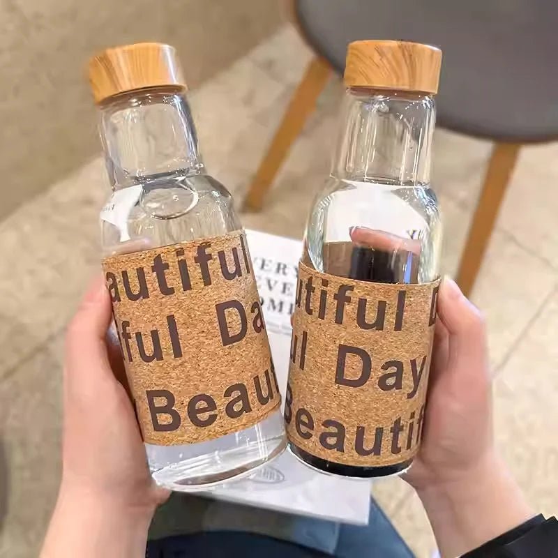 Glass Bottle 500ml Reusable Water & Beverage Storage Bottle - Homazing