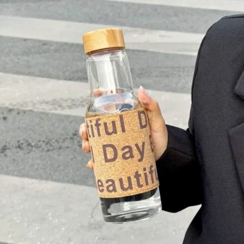 Glass Bottle 500ml Reusable Water & Beverage Storage Bottle - Homazing