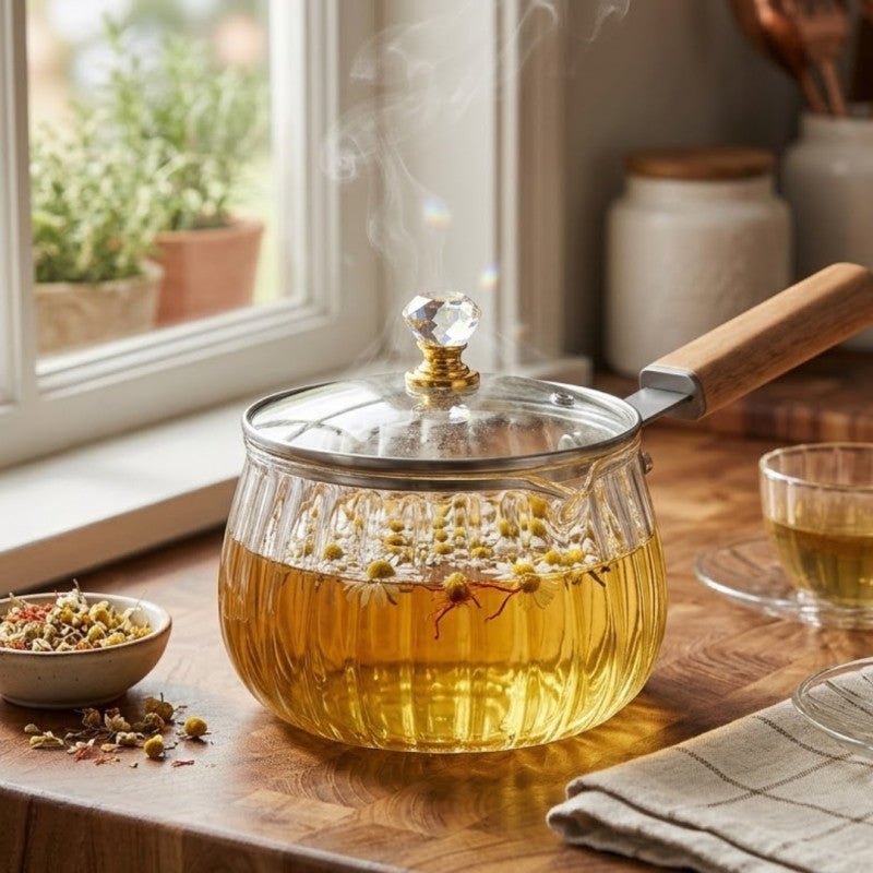 High Borosilicate Heat Resistant Glass Pot 800ML - Homazing