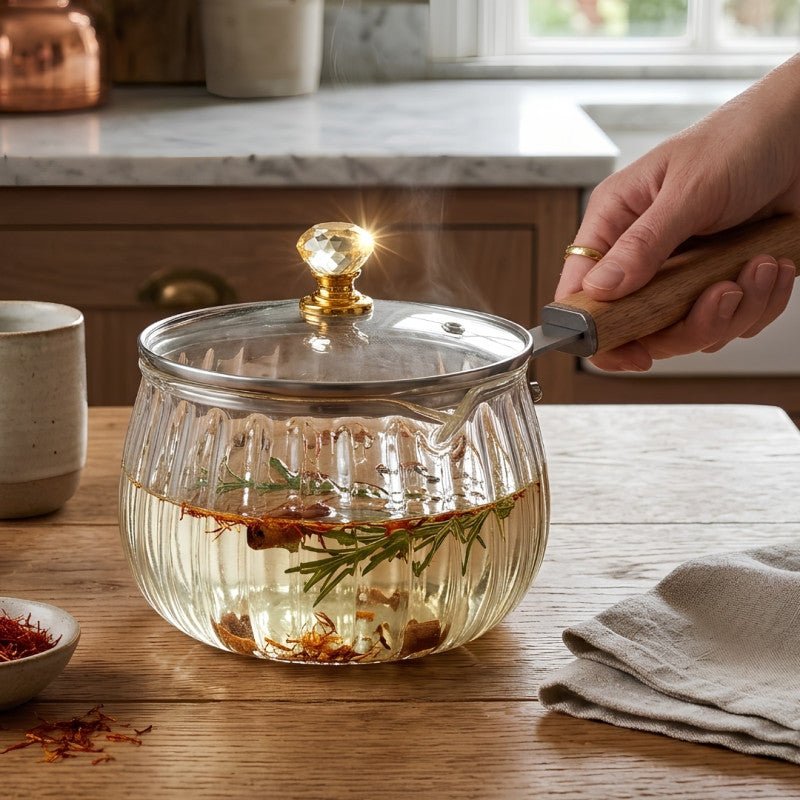 High Borosilicate Heat Resistant Glass Pot 800ML - Homazing