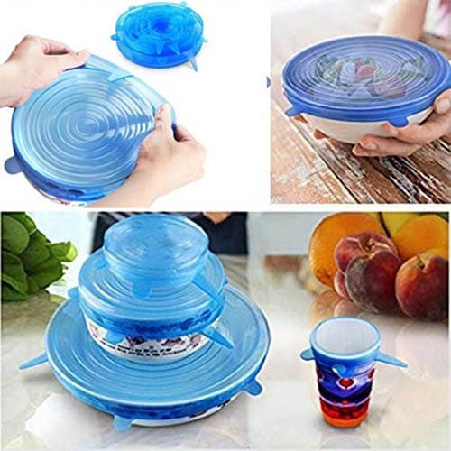 6 Pcs Silicone Covers Lid - Airtight Bowl Cover Lid