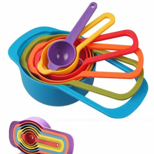 6 Pieces Measuring Spoons Cups With Scale