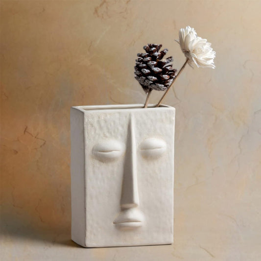 Abstract Head Ceramic Flower Vase