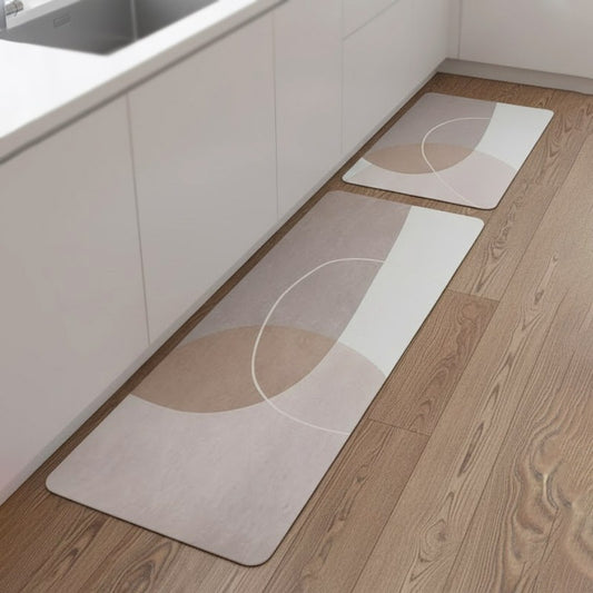Kitchen Floor Mat Non-slip Set Of 2 Pcs - Abstract Geometric Design