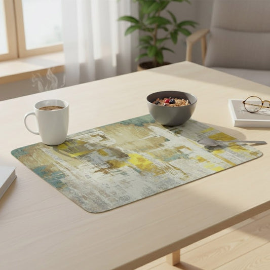 Anti-Slip Dish Drying/Dining Table Mat-Rustic Abstract Design