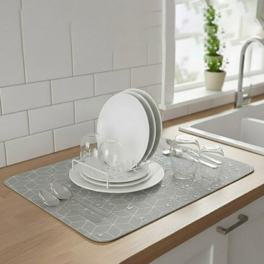 Anti-Slip Dish Drying/Dining Table Mat-Geometric Cube Pattern Design