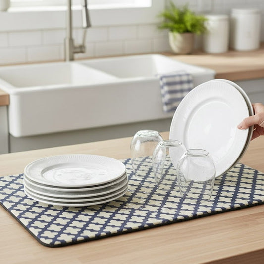 Anti-Slip Dish Drying/Dining Table Mat-Decorative Lattice Design