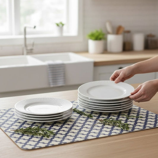 Anti-Slip Dish Drying/Dining Table Mat-Decorative Lattice Design