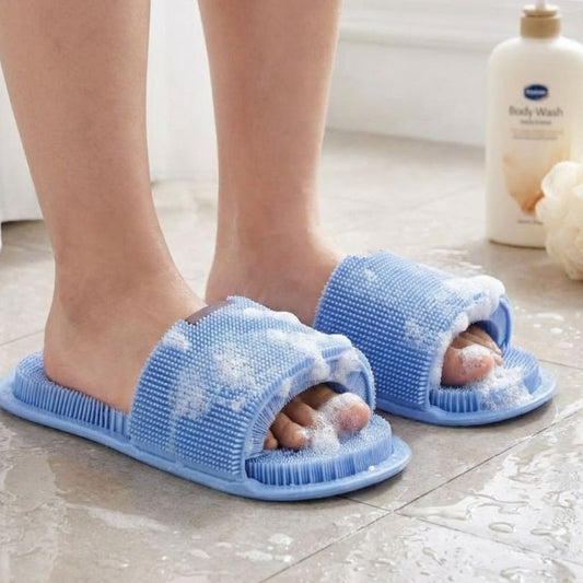 Silicone Foot Scrubber Slippers Easy Foot Cleaning & Massage
