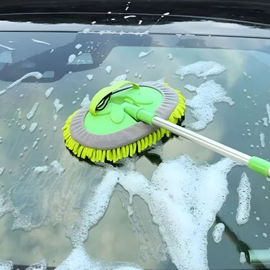2 in 1 Car Wash Mop Mitt with Long Handle Scratch Cleaning tool