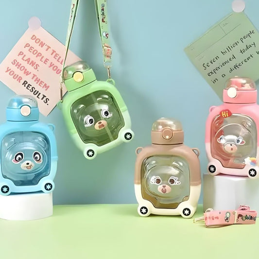 Cute Sipper Water Bottle with Straw & Carry Strap -1000 ML