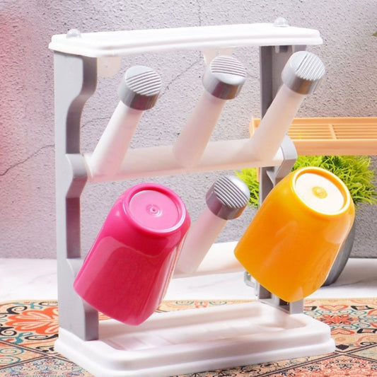 Glass Stand 6 Glass Rack for Kitchen & Countertop, Wall or Tabletop Use