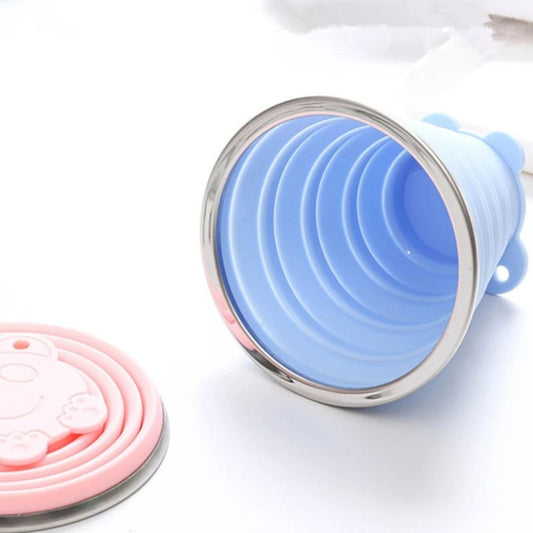 Silicone Folding Glass with Lid Portable, Leak Resistant & Travel Friendly Cup