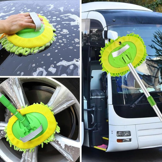 2 in 1 Car Wash Mop Mitt with Long Handle Scratch Cleaning tool