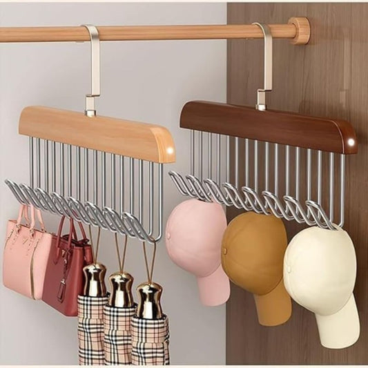 Anti Slip 8 Hook Coat & Scarf Organizer – Space Saving Hanger