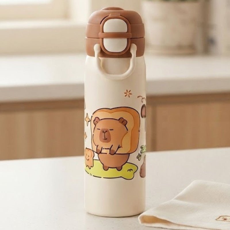 Insulated 500ML Water Bottle With Wide Hand Strap Drinking Cup - Homazing