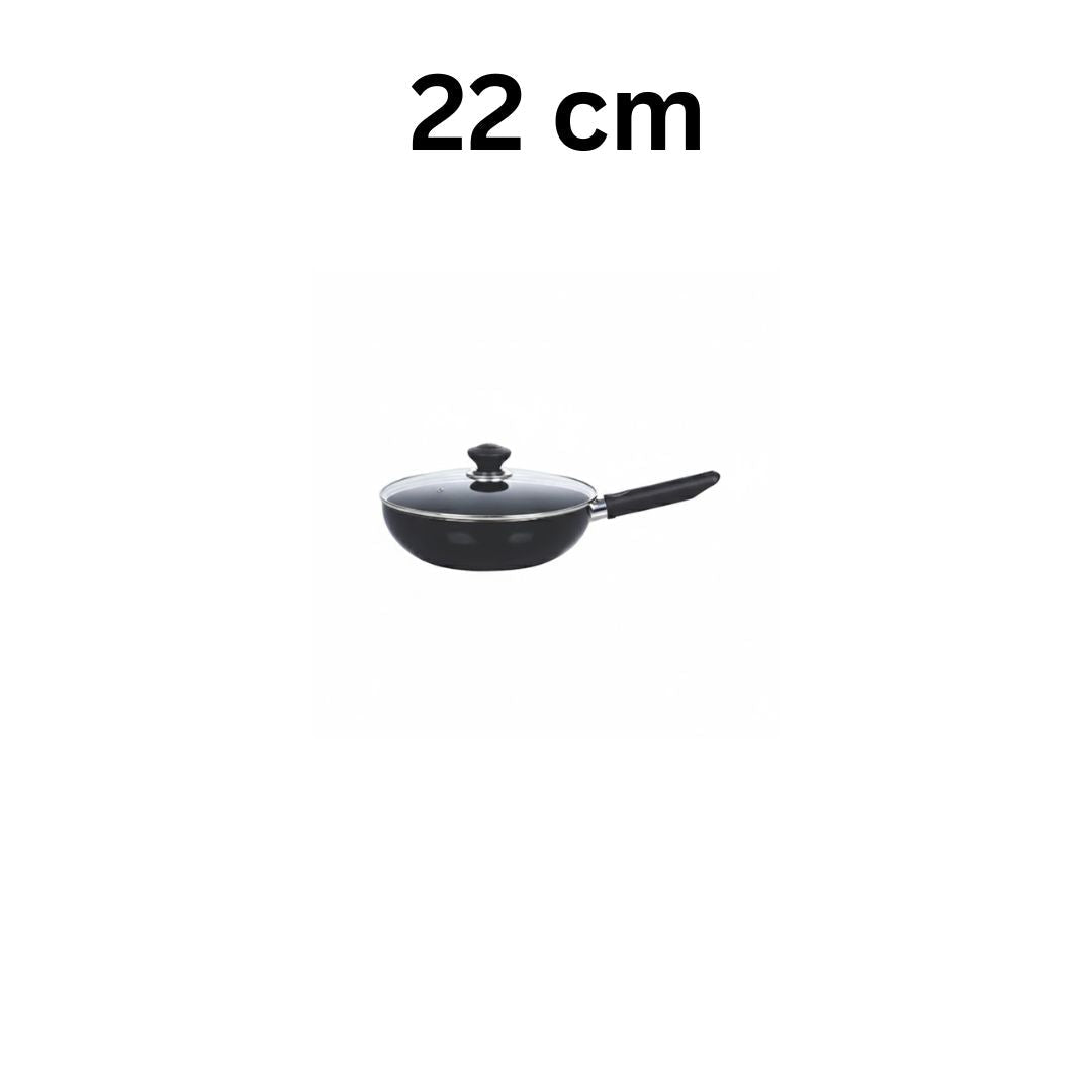 Kitchen King Imperial Wok/Karahi with Long Handle and Glass Lid - Homazing