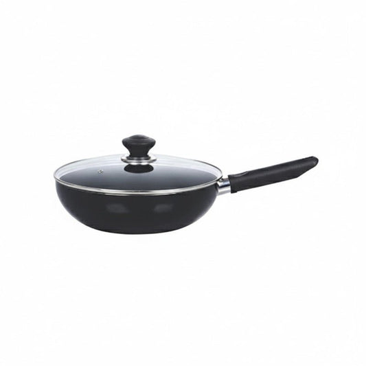 Kitchen King Imperial Wok/Karahi with Long Handle and Glass Lid - Homazing