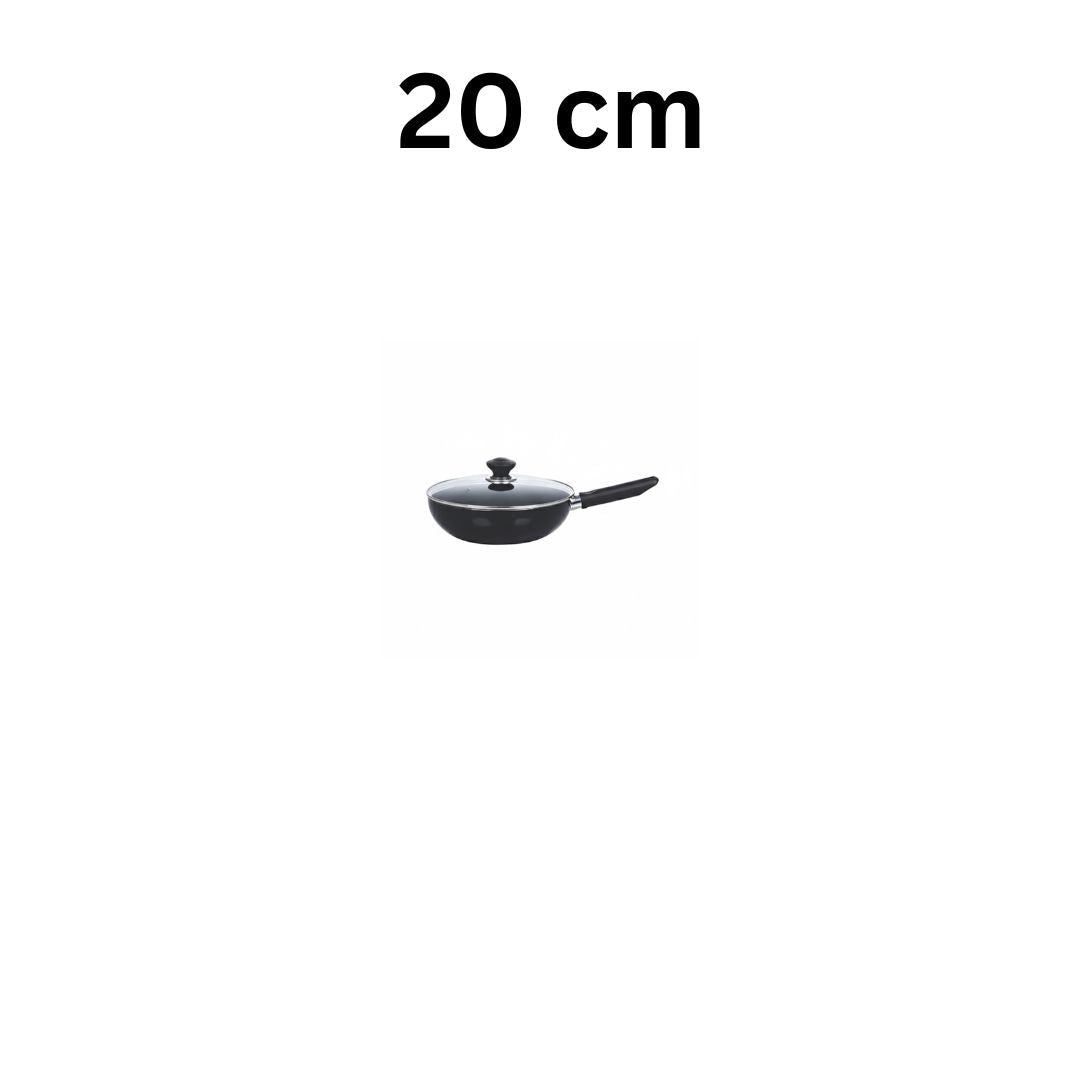 Kitchen King Imperial Wok/Karahi with Long Handle and Glass Lid - Homazing