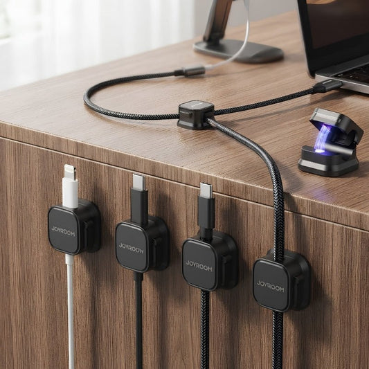 Magnetic 12pcs Sticky Cable Organizer Clips for Desk Home and Office Cable Management - Homazing