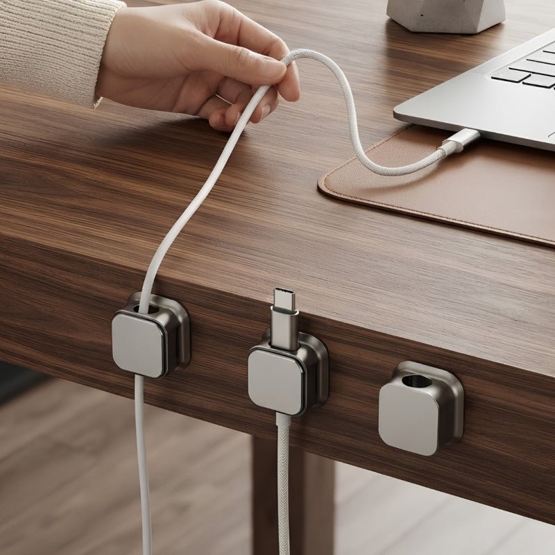 Magnetic 12pcs Sticky Cable Organizer Clips for Desk Home and Office Cable Management - Homazing