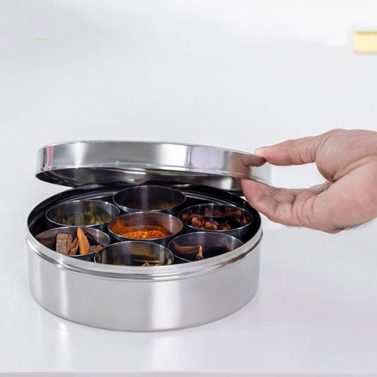 7 Piece Spices Masala Box Stainless Steel