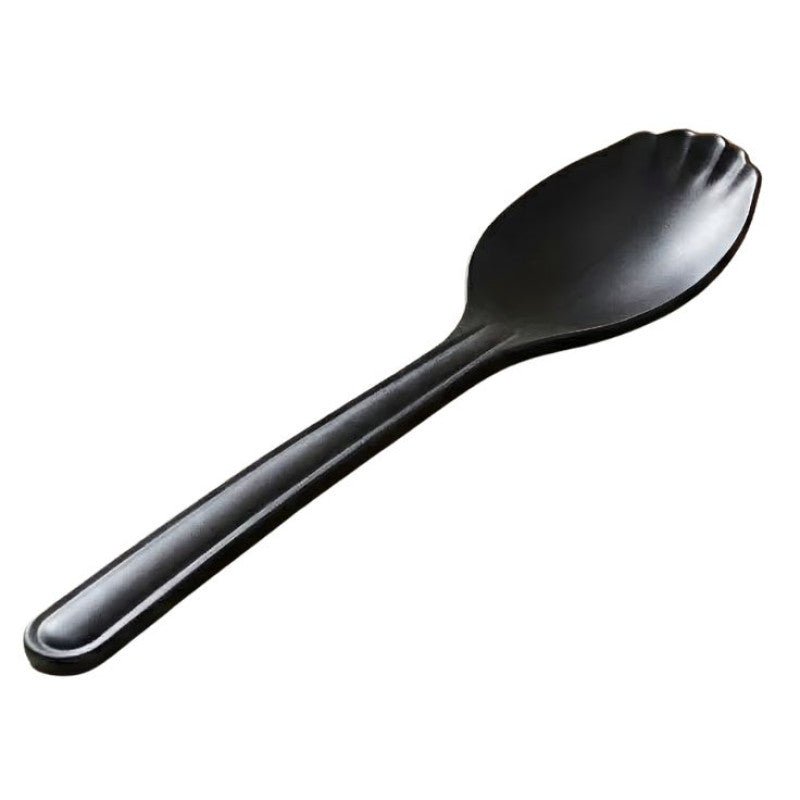 Melamine Black Serving Rice Flat Spoon - Homazing