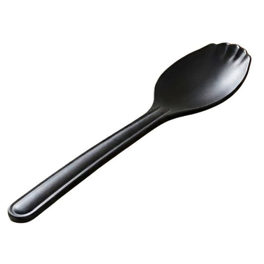 Melamine Black Serving Rice Flat Spoon - Homazing