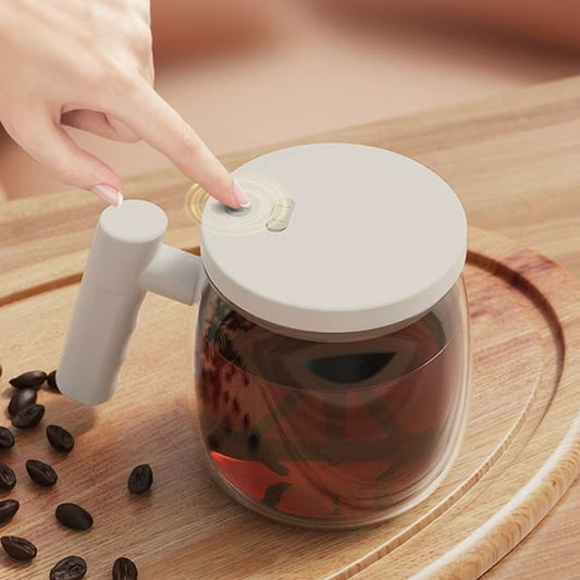 Self Stirring Borosilicate Glass Cup