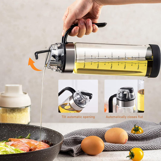 Glass Oil Dispenser Bottle Auto Flip 550 ML