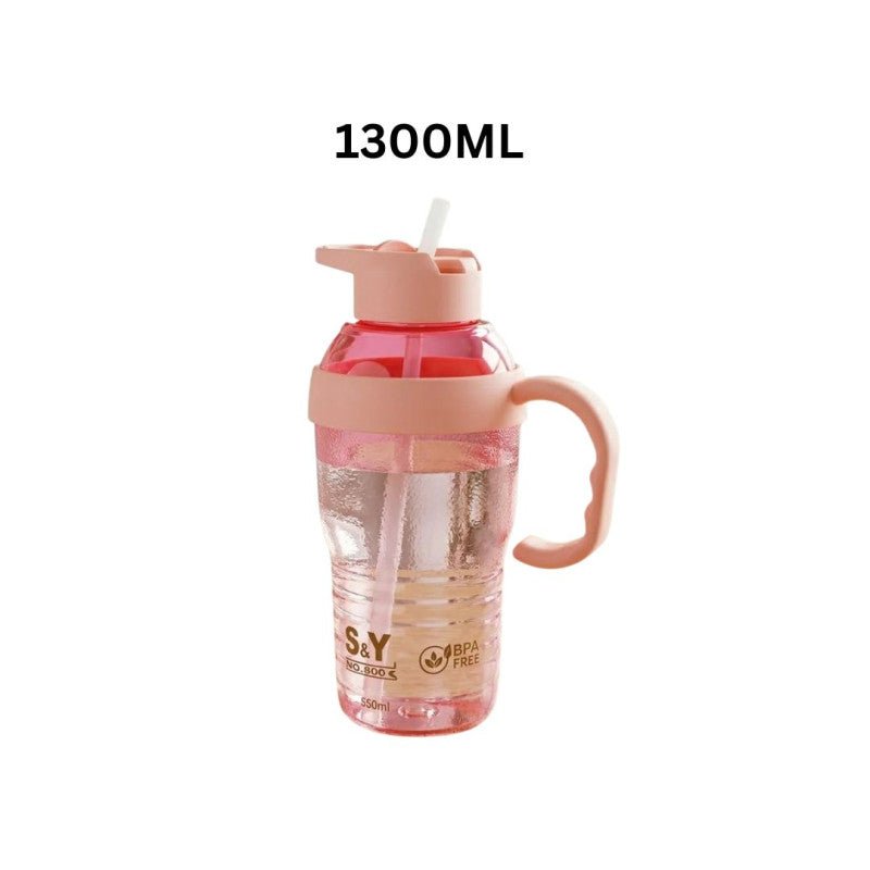Plastic Sipper Water Bottle 1300ML Large Capacity Bottle - Homazing