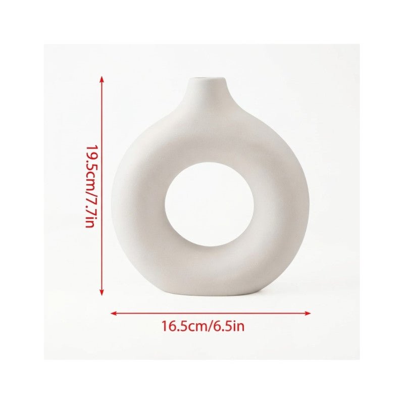 Platsic Donut White Vase - Homazing