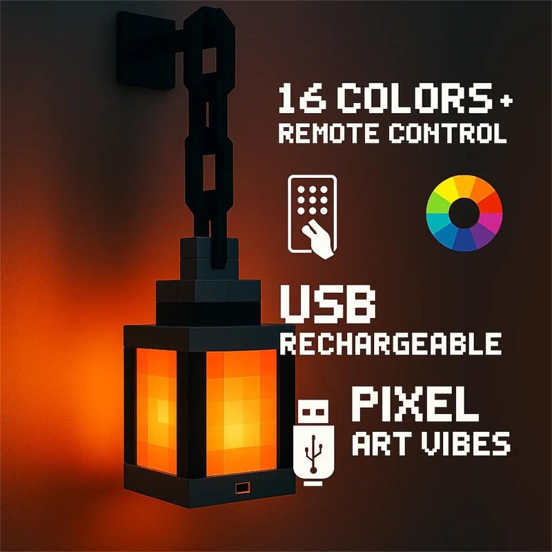 RGB Pixel Lantern Night Light with Remote Control - Homazing